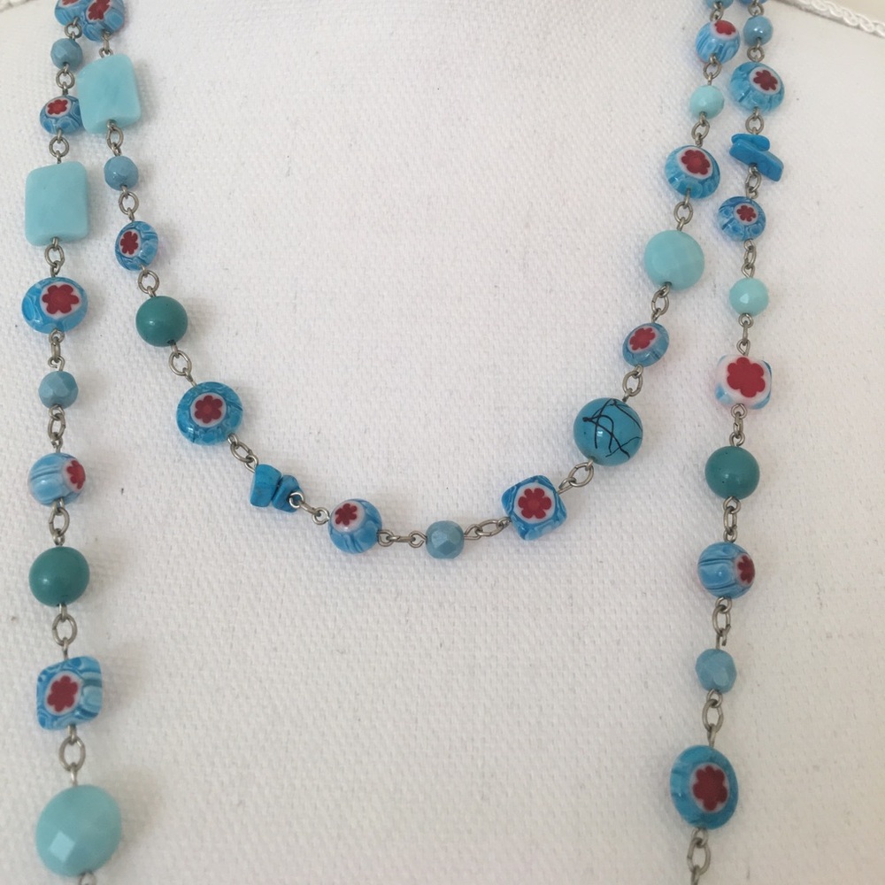 NWOT Adjustable turquoise beaded‎ necklace - Picture 6 of 6